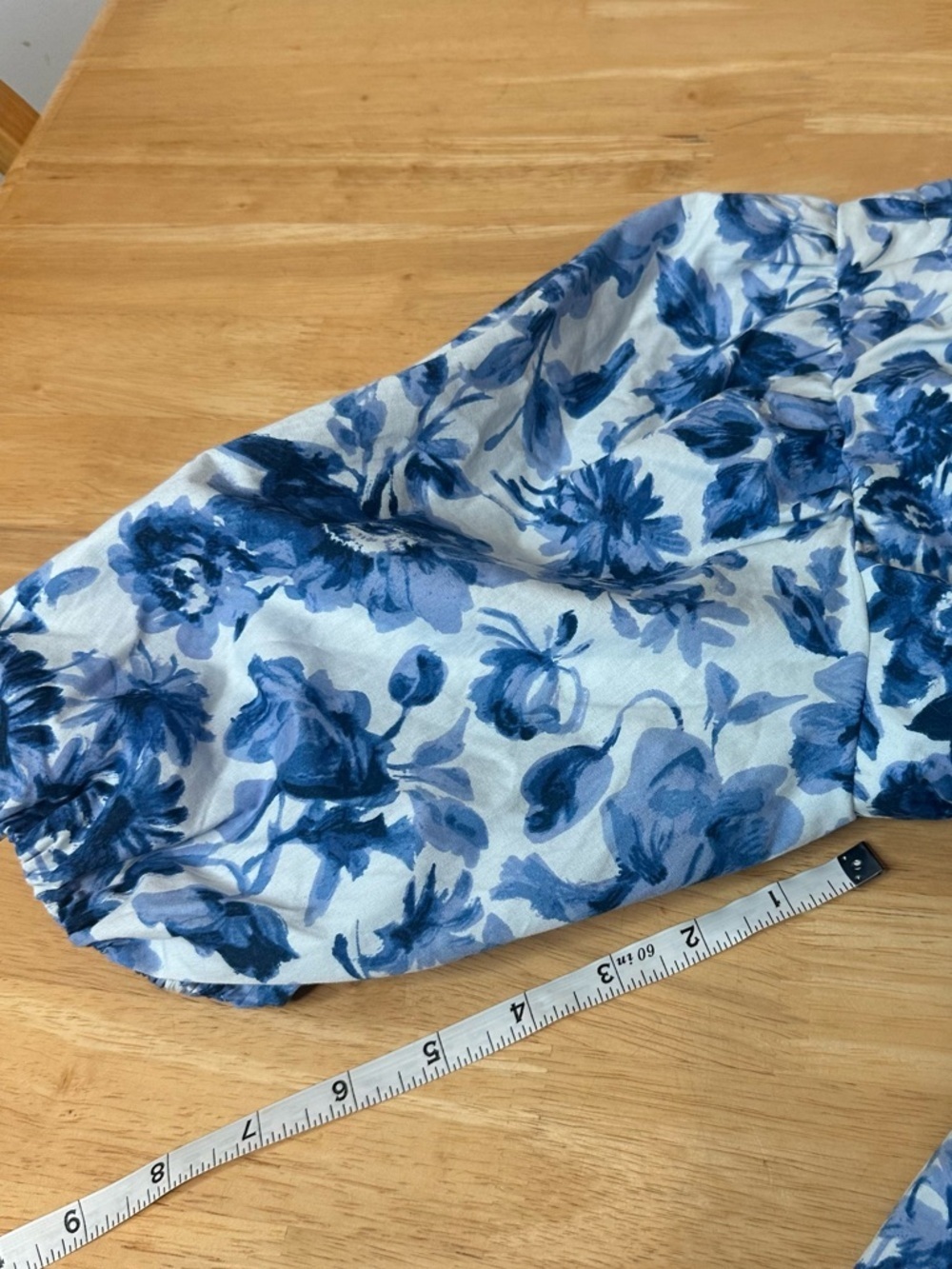 Abercrombie & Fitch A&F Cinch Front Poplin Blue Floral Mini Dress Size MT Medium - Picture 6 of 9